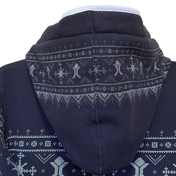 Unichill Nordic Navy Fair Isle Sweatshirt One Piece Jumpsuit Onesie Unisex Sz S - Picture 7 of 14